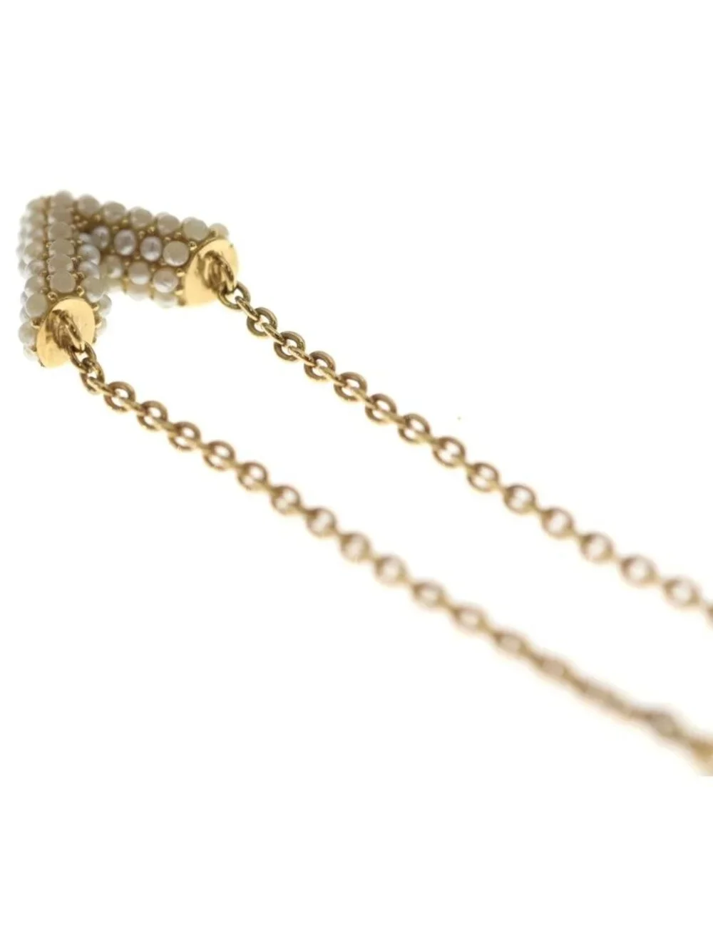 Louis Vuitton Collier Essential V Perlee Pendant Chain Gold